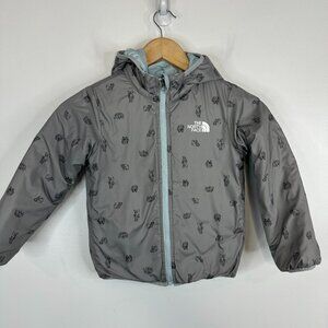 The North Face Reversible Polar Bear Puffer Jacket Coat Blue Grey Kids 5T